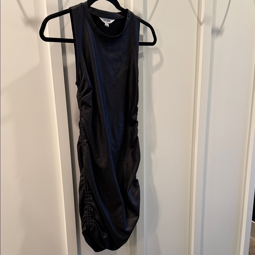 Steve Madden Black Ruched Dress
